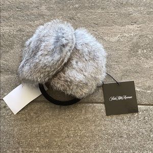 Saks Fifth Avenue Gray Chinchilla Ear Muffs